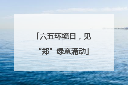 六五环境日，见“郑”绿意涌动