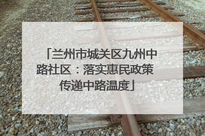 兰州市城关区九州中路社区：落实惠民政策 传递中路温度