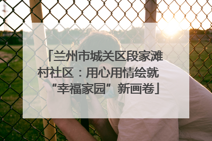 兰州市城关区段家滩村社区：用心用情绘就“幸福家园”新画卷
