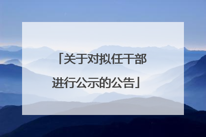 关于对拟任干部进行公示的公告
