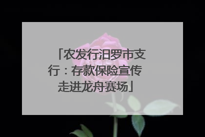 农发行汨罗市支行：存款保险宣传走进龙舟赛场