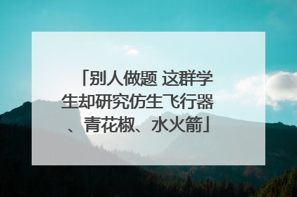 别人做题 这群学生却研究仿生飞行器、青花椒、水火箭
