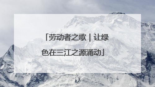 劳动者之歌｜让绿色在三江之源涌动