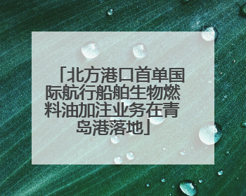 北方港口首单国际航行船舶生物燃料油加注业务在青岛港落地