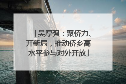 吴厚强：聚侨力、开新局，推动侨乡高水平参与对外开放