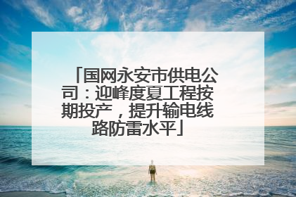 国网永安市供电公司：迎峰度夏工程按期投产，提升输电线路防雷水平