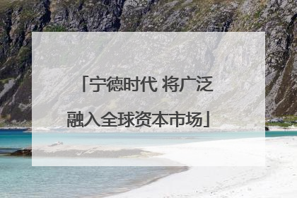 宁德时代 将广泛融入全球资本市场