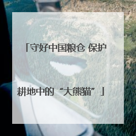 守好中国粮仓 保护耕地中的“大熊猫”