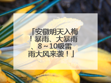 安徽明天入梅！暴雨、大暴雨、8～10级雷雨大风来袭！