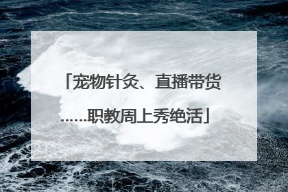 宠物针灸、直播带货……职教周上秀绝活