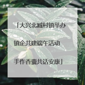 大兴北臧村镇举办镇企共建端午活动 手作香囊共话安康