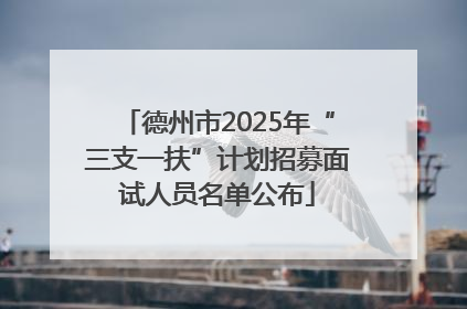 德州市2025年“三支一扶”计划招募面试人员名单公布