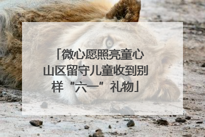 微心愿照亮童心 山区留守儿童收到别样“六一”礼物