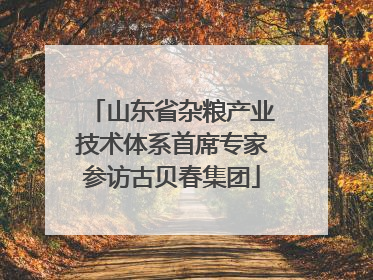 山东省杂粮产业技术体系首席专家参访古贝春集团
