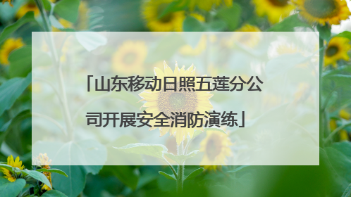 山东移动日照五莲分公司开展安全消防演练
