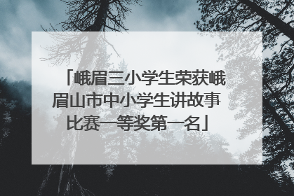 峨眉三小学生荣获峨眉山市中小学生讲故事比赛一等奖第一名