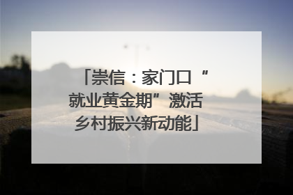 崇信：家门口“就业黄金期”激活乡村振兴新动能