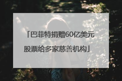 巴菲特捐赠60亿美元股票给多家慈善机构