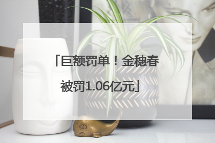 巨额罚单！金穗春被罚1.06亿元