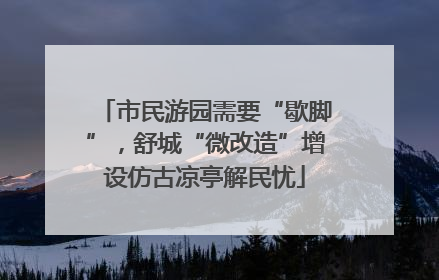 市民游园需要“歇脚”，舒城“微改造”增设仿古凉亭解民忧