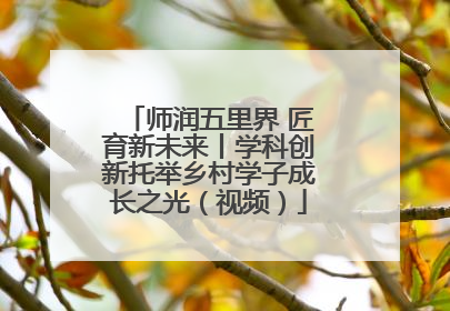 师润五里界 匠育新未来丨学科创新托举乡村学子成长之光（视频）