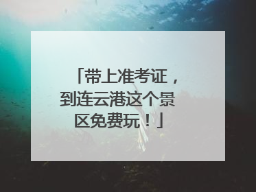 带上准考证，到连云港这个景区免费玩！