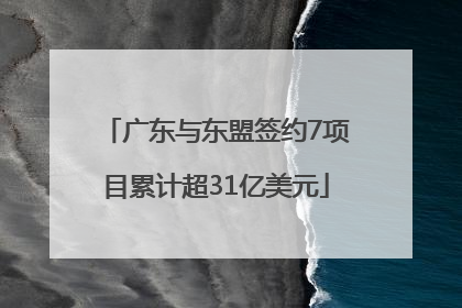 广东与东盟签约7项目累计超31亿美元