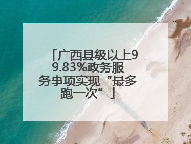 广西县级以上99.83%政务服务事项实现“最多跑一次”