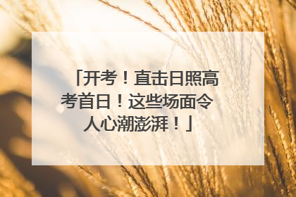 开考！直击日照高考首日！这些场面令人心潮澎湃！