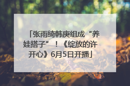 张雨绮韩庚组成“养娃搭子”！《绽放的许开心》6月5日开播