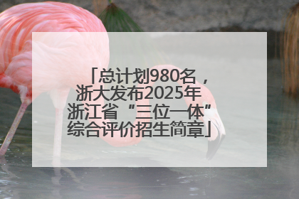 总计划980名，浙大发布2025年浙江省“三位一体”综合评价招生简章