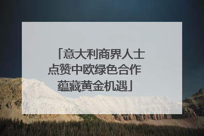 意大利商界人士点赞中欧绿色合作蕴藏黄金机遇