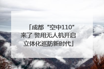 成都“空中110”来了 警用无人机开启立体化巡防新时代