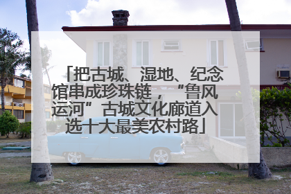 把古城、湿地、纪念馆串成珍珠链，“鲁风运河”古城文化廊道入选十大最美农村路