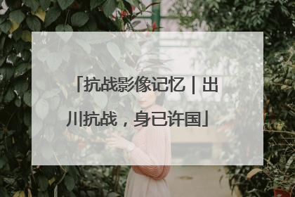 抗战影像记忆｜出川抗战，身已许国