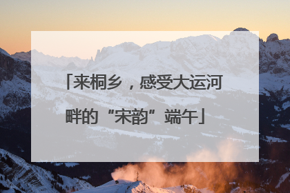 来桐乡，感受大运河畔的“宋韵”端午