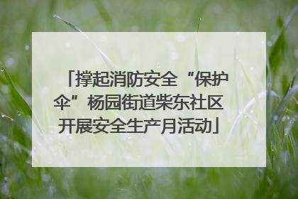 撑起消防安全“保护伞”杨园街道柴东社区开展安全生产月活动