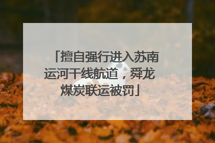 擅自强行进入苏南运河干线航道，舜龙煤炭联运被罚