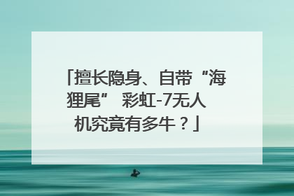 擅长隐身、自带“海狸尾” 彩虹-7无人机究竟有多牛？