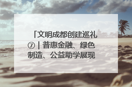 文明成都创建巡礼⑦｜普惠金融、绿色制造、公益助学展现城市文明底色