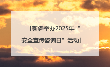 新疆举办2025年“安全宣传咨询日”活动