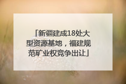 新疆建成18处大型资源基地，福建规范矿业权竞争出让