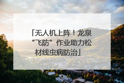 无人机上阵！龙泉“飞防”作业助力松材线虫病防治