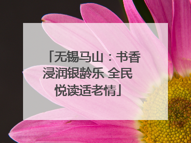 无锡马山：书香浸润银龄乐 全民悦读适老情