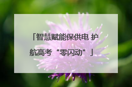 智慧赋能保供电 护航高考“零闪动”