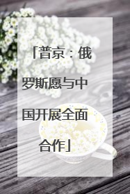 普京：俄罗斯愿与中国开展全面合作