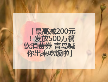 最高减200元！发放500万餐饮消费券 青岛喊你出来吃饭啦