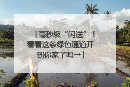 毫秒级“闪送”！看看这条绿色通道开到你家了吗→