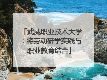 武威职业技术大学：将劳动研学实践与职业教育结合