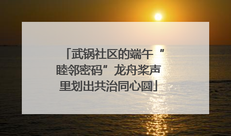 武锅社区的端午“睦邻密码”龙舟桨声里划出共治同心圆